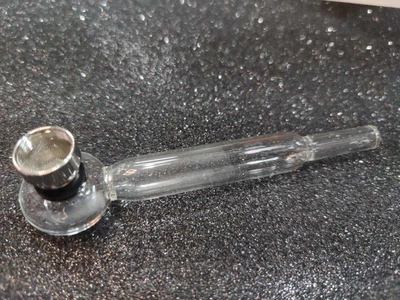 Трубка-вапорайзер для курения DUC Glass Pipe Transparent Egg Silver стеклянная