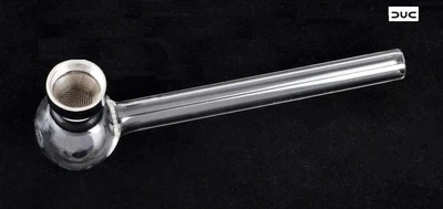 Трубка-вапорайзер для курения DUC Glass Pipe Transparent Bubble Silver стеклянная
