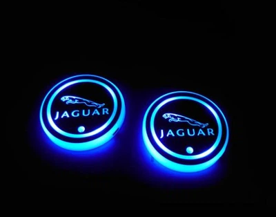 LED підсклянники в авто з логотипом Jaguar, 2шт