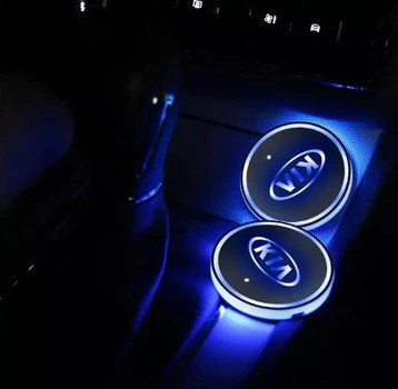 LED підсклянники в авто з логотипом KIA, 2шт
