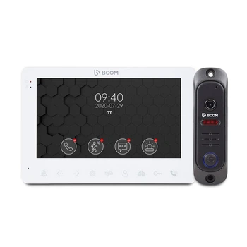 Комплект відеодомофона BCOM BD-780 White Kit: відеодомофон 7" і відеопанель