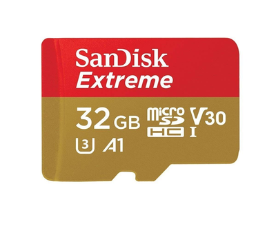 Карта памяти microSDHC (UHS-1 U3) SanDisk Extreme A1 32Gb Class 10 V30 R100Mb/s, W60Mb/s