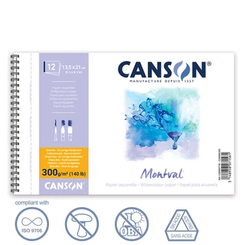 Альбом для акварелі Canson Montval 12 аркушів 300 г/м2 13x21 см