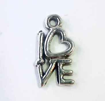 Підвіска Finding Кулон кохаю люблю love серце Античне срібло 15 мм x 8 мм