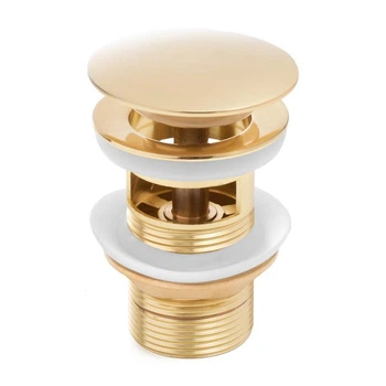 Донный клапан для раковины YOKA CLICK-CLACK GOLD с переливом *