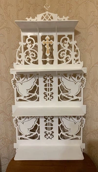Иконостас на 4 полочки, полка под иконы (плоский) Diy_UA