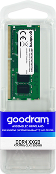 Оперативна пам'ять Goodram SODIMM DDR4-2400 4096MB PC4-19200 (GR2400S464L17S/4G)