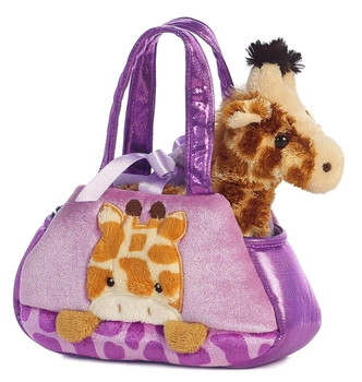 Pluszowa zabawka Aurora Fancy Pals żyrafa w torbie 20 cm (5034566327689)