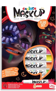 Zestaw neonowych farb do malowania twarzy Carioca Mask-Up Fluo Box Neon 6 szt (8003511431563)