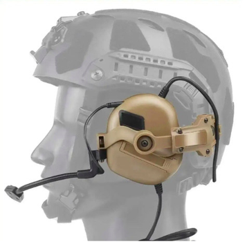 Кріплення адаптери для тактичних навушників на шолом "чебурашка" койот
