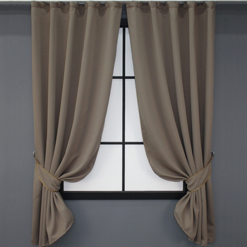 Комплект штор коротких VR-Textil Блекаут Bagema Rvs № 1289ш Какао 130х170 см 2 шт (35-0024)