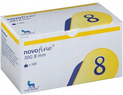 Иглы для инсулиновых ручек "Novofine" 8 мм (30G x 0,3 мм), 100 шт.