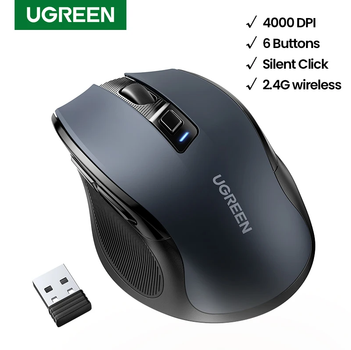 Мышь беспроводная Ugreen MU006 2.4G бесшумная 4000DPI (90545)
