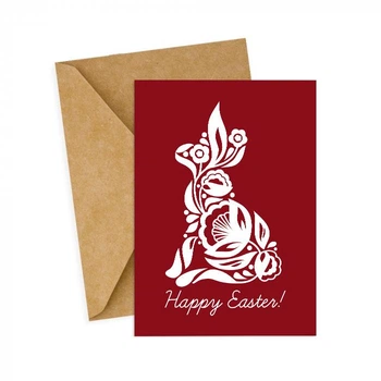 Великодня паперова листівка "Happy Easter" з крафтовим конвертом