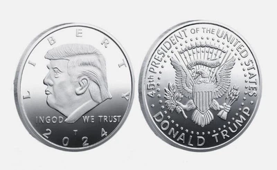 Сувенирная монета Трамп США в пластиковой прозрачной коробке/чехле (530284940) Серебро
