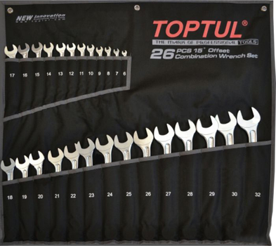 Набор ключей комбинированных Toptul Super-Torque 6-32 мм 26 предметов (GPAW2601)