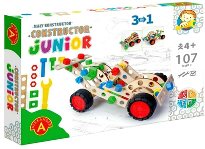 Mały konstruktor Alexander Junior 3w1 Sportcar 107 elementów (5906018025897)