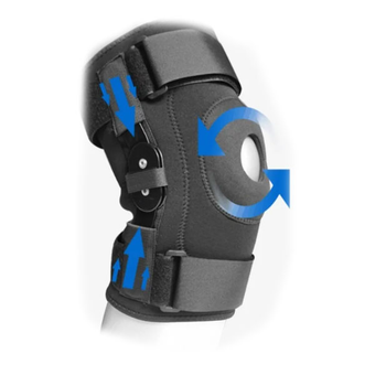 Шарнирный коленный бандаж-M со стабилизаторами коленной чашечки облегчения боли при артрите, разрыве мениска