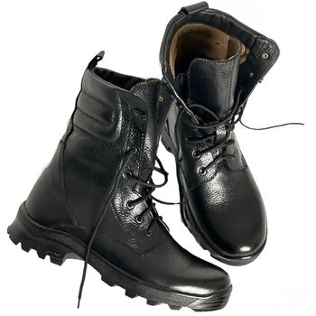 Ботинки Ястреб с мембраной AirTex до -15°C / Водоотталкивающие кожаные Берцы черные размер 47