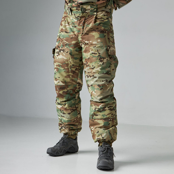 Зимние штаны с подтяжками Taslan / Мужские брюки с утеплителем Thermo-Loft до -15°С мультикам размер 3XL