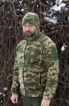 Кофта флисовая Кіраса мужская ткань премиум качества Polartec цвет пиксель размер XL (54-56)