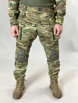 Військові штурмові брюки Tactic Ріп-стоп, (тактичні штани з наколінниками) мультикам 50