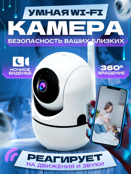 Поворотная Беспроводная IP камера видеонаблюдения WiFi радионяня/видеоняня YCC365 1080P с датчиком движения, ночным видением запись microSD