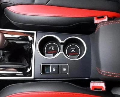 Гумові антиковзкі підсклянники в авто з логотипом Honda, 2шт