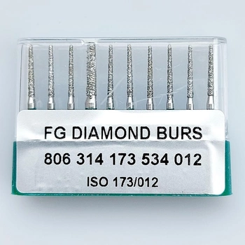 Бор алмазний FG стоматологічний турбінний наконечник упаковка 10 шт UMG КОНУС Усічений 1,4/10,0 мм 314.173.534.014