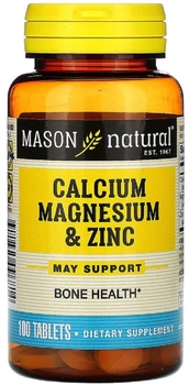 Кальцій, магній та цинк Mason Natural 100 таблеток (311845096814)
