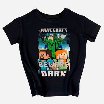 Подростковая футболка Minecraft beware of the dark