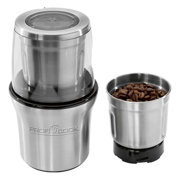 Кавомолка Profi Cook PC-KSW 1021 2 в 1 200 Вт обʼєм 85 г Сріблястий