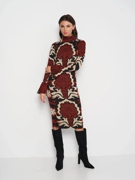 Платье приталенного кроя с декольте на спине для женщины H&M 1153680-6 34(XS) Комбинированный