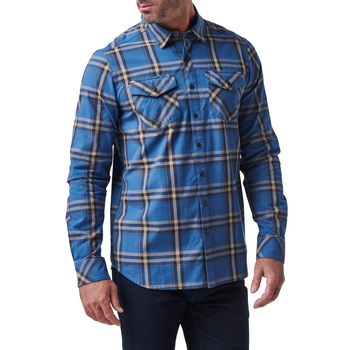 Рубашка тактическая 5.11 Tactical Gunner Plaid Long Sleeve Shirt XL Cobalt Blue Plaid