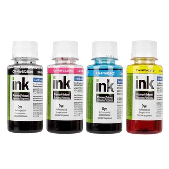 Комплект чернил ColorWay для HP HW652 HP 650/652/123 BK/C/M/Y Dye-based 4 x 100 ml (CW-HW652SET01)