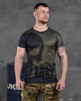 Армійська чоловіча потовідвідна футболка З Черепом XL олива (86426)