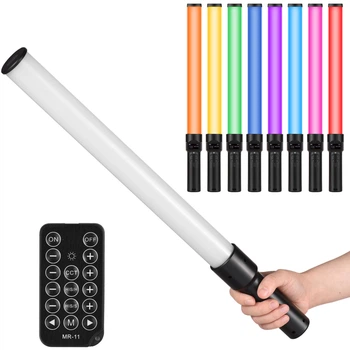 Светодиодный RGB LED свет для видеосъемки Andoer D-3, разноцветная студийная палка с пультом ДУ, 50см.