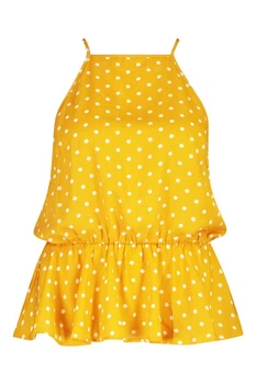 Блуза жовта літня в крапку 4XL Boohoo