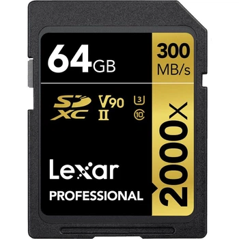 Карта памяті Lexar 64 GB SDXC UHS-II U3 Professional 2000x LSD2000064G-BNNNG