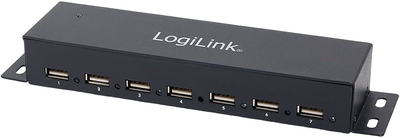 Hub USB LogiLink Metal USB 2.0 Type-A 7-portowy Black (4052792000924)