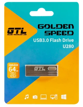 USB 3.0 Flash Drive 64Gb GTL U280 Silver, 70/15MBs (GTL-U280-64)