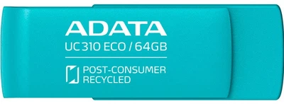 USB 3.2 Flash Drive 64Gb ADATA UC310 Eco, Green (UC310E-64G-RGN)