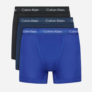 Zestaw majtek szorty Calvin Klein Underwear 0000U2662G-4KU S 3 szt Niebieski/Granatowy/Czarny (8719113950752)
