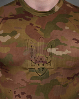 Тактическая мужская потоотводящая футболка с Гербом Украины XL мультикам (86496)