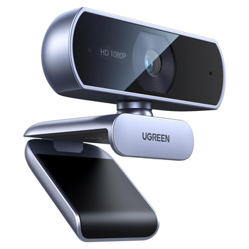 Веб-камера Ugreen 1080p Full HD з Двома Мікрофонами USB веб-камера, Регульований Кут Огляду, Шумозаглушення, Автоматична Корекція Освітлення Чорний