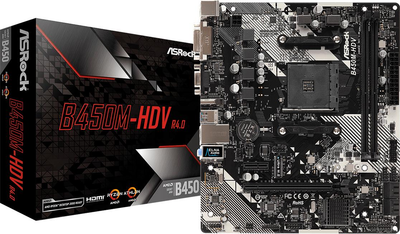 Материнская плата AM4 ASRock B450M-HDV R4.0