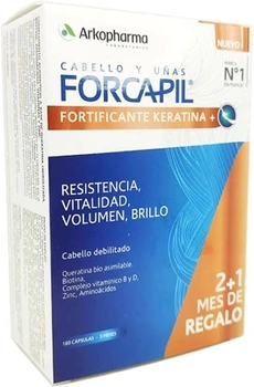 Suplement diety Arkopharma Forcapil Fortifying Keratin 180 szt (8428148464256)