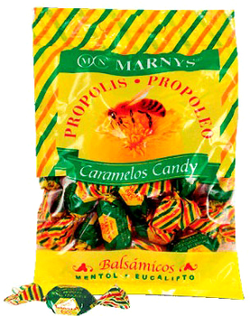 Дієтична добавка Marnys Caramelo Mie Men Euc Pro Candy With Propolis Honey Menthol and Eucalyptus 60 г (8410885070845)