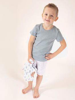Дитяча літня піжама для хлопчика Nicol 205037 98 см Білий/Сірий (5905601015352)