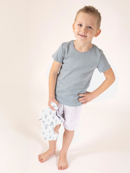 Дитяча літня піжама для хлопчика Nicol 205037 116 см Білий/Сірий (5905601015383)